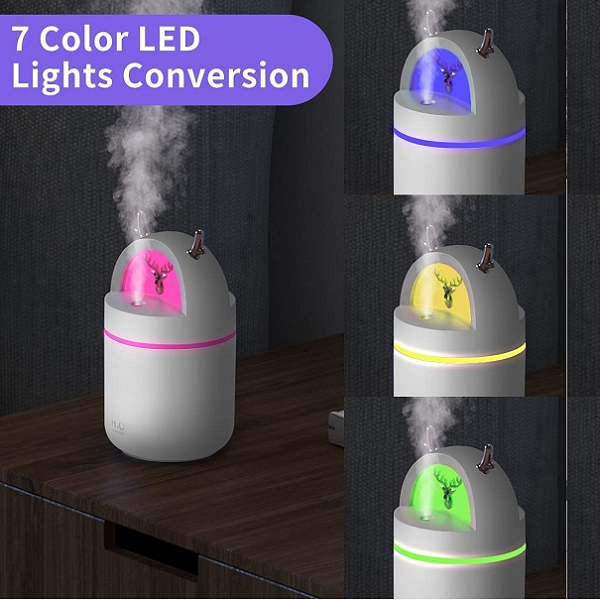 China Getter Mini Humidifier Cool Mist Air Humidifier for Bedroom, Kawaii  Decor Cute Portable Small Humidifier for Baby, Adjustable 280ml Last up to  6-8H, Waterless Auto Shut off, 7 Color LED Light