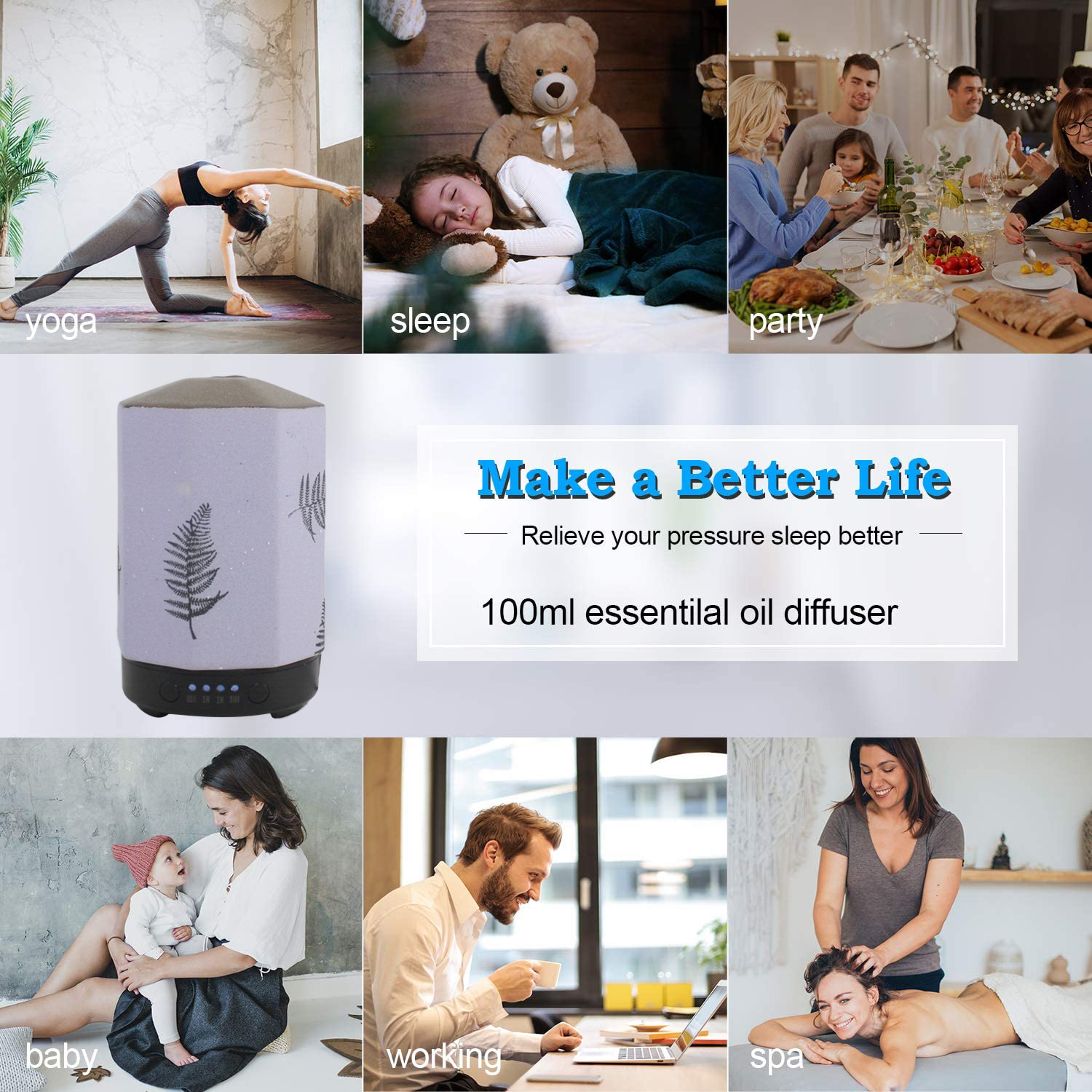 Life of Leisure Essential Oil Diffuser, USB Mini Car Diffusers for